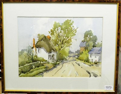 Lot 1073 - Marjorie Best (20th century) 'Burcombe, Wiltshire' Signed, watercolour, 27.5cm by 37.5cm