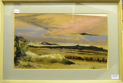 Lot 1079 - Ray Howard-Jones (1903-1996) 'Evening over Ramsey' Inscribed on label verso, mixed media, 28.5cm by
