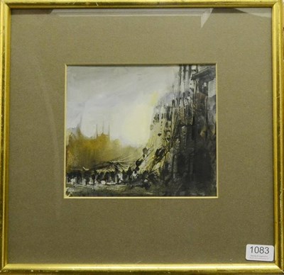 Lot 1083 - Geoffrey Roper (b.1942) 'Edinburgh' Inscribed verso and dated 1968, gouache, 18.5cm by 21cm