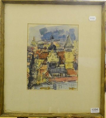 Lot 1094 - Nicholas Horsfield (1917-2005) 'Dieppe, S.Remy' Dated 13 July (19)55, pencil and watercolour,...