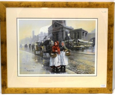 Lot 1102 - John Seerey Lester (b.1946) American Two ladies with baskets on market day Signed, pastel, 38cm...