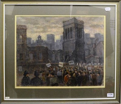 Lot 1104 - Vincent Plant (20th/21st century) Protest Signed, pastel, together with a further pastel by the...