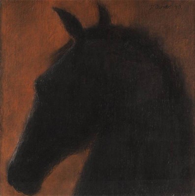 Lot 1115 - Douglas Binder (b.1941) Horses head  Signed and dated 1990, pastel, 73cm by 73cm