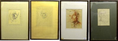 Lot 1119 - Bernard Tozer Pike (1908-1996)  Head study of a young girl Pencil, together with a further...