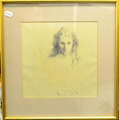 Lot 1123 - Andrew Maclaren (b.1941)  'Portrait Study' Signed, pencil, 30.5cm by 30.5cm   Born in London,...