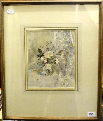 Lot 1129 - Robert Sargent Austin, RA, RWS, RE (1895-1973) 'Phlox and White Bells' Signed, watercolour, 26cm by