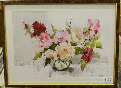 Lot 1130 - Marjorie Best (20th century) Still life of pink roses  Signed, pencil and watercolour, 25cm by 35cm