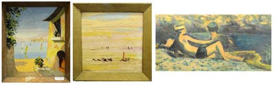 Lot 1132 - George Richard Deakins (1911-1981) 'Seascape Ceylon' Signed and dated (19)54, oil on board,...