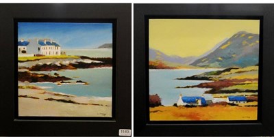 Lot 1140 - Will Kemp (b.1977) 'Western Bay' 'Western Shore' Each signed, oil on canvas, 41cm by 41cm and...