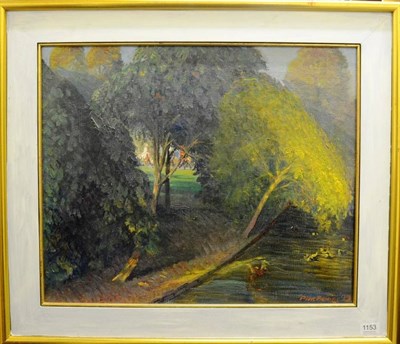 Lot 1153 - Piers Browne (b.1949)  'St James's Park London' Signed and dated 1999, inscribed verso with...