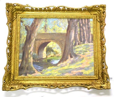 Lot 1168 - Winifred Wilson (1882-1973) Landscape with a bridge Signed, oil on canvas, 40cm by 50cm