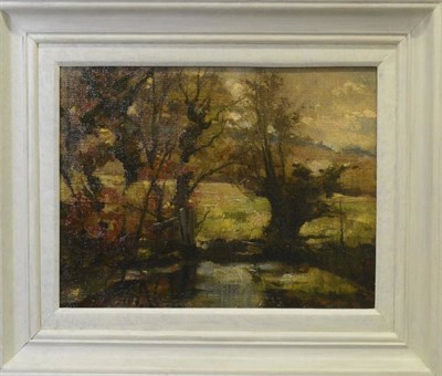 Lot 1172 - Attributed to William Miller Frazer (1864-1961) A woodland path Oil on canvas, 26cm by 34cm