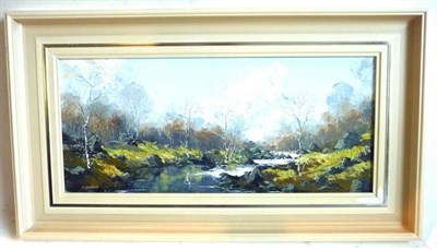 Lot 1180 - Charles Wyatt Warren (1908-1993) 'Afon Eden' - Wales Signed, oil on board, 23.5cm by 53.5cm