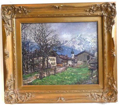 Lot 1187 - Otto Scheinhammer (1897-1982) German Mountain village scene Signed and dated 1922, oil on...