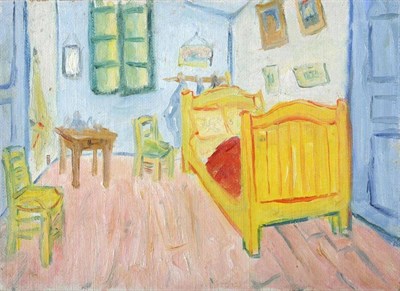 Lot 1193 - Moshe Castel (1909-1991) Israeli  Van Gogh's Bedroom at Arles, 1930's Signed with initials and...