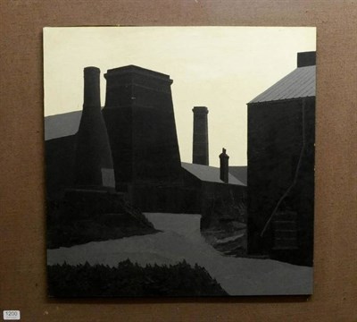 Lot 1200 - M.A. Wade (20th/21st century) Kilns and Chimneys Signed and inscribed verso, oil on board, 61cm...