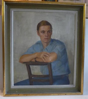 Lot 1236 - Margot Russell (1913-1988)  'Portrait of Jeremy Russell' Signed and dated (19)63, oil on...