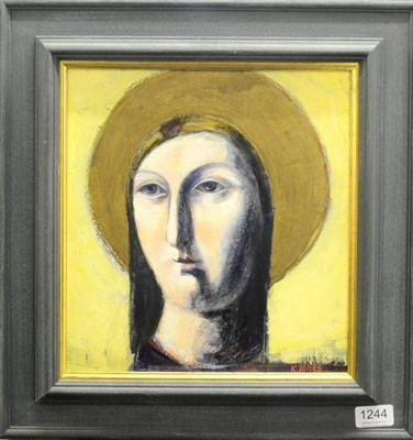 Lot 1244 - Ken Jones (Contemporary) The Madonna Signed, oil on board, 30cm by 27.5cm