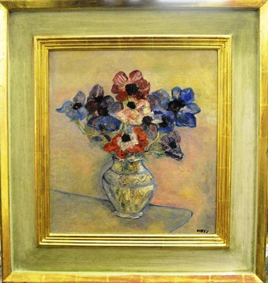 Lot 1249 - Florence Hess (1891-1974) Still life of anemones Signed, oil on board, 41cm by 37.5cm