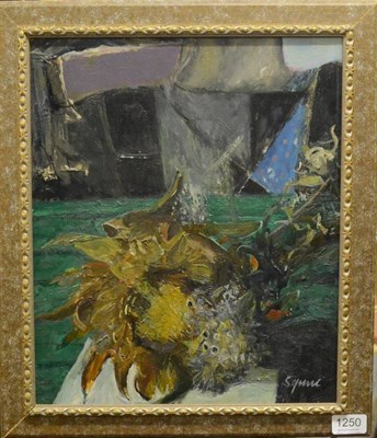 Lot 1250 - Geoffrey Squire (1923-2012) Violet Bouquet Signed, oil on board, 39cm by 32.5cm