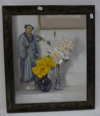 Lot 1259 - Neil Tyler (Contemporary) 'Roses and Sage' Signed and dated (20)04, oil on canvas, 60.5cm by 50cm