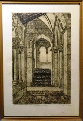 Lot 2019 - Valerie Thornton (1931-1991) 'Romanesque Church, Segovia' Signed and dated (19)79, inscribed...