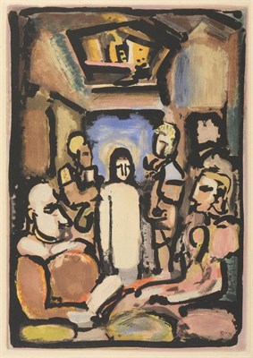 Lot 2022 - Georges Rouault (1871-1958) French 'Le Christ et Mammon', from Passion  Aquatint printed in...