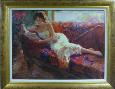 Lot 2029 - # After Vladimir Volegov (Contemporary) Russian 'The Red Couch' Signed, limited edition giclee...