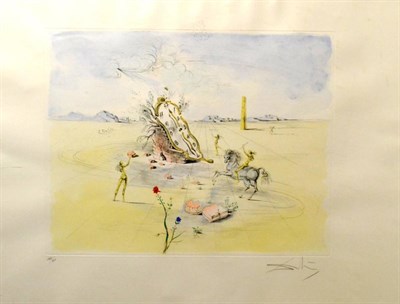 Lot 2047 - After Salvador Dali (1904-1989) 'Cavalier Cosmique' Signed and numbered 183/300, coloured...