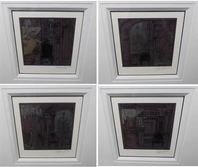 Lot 2049 - After Laurence Llewelyn-Bowen (b.1965) A set of four interior scenes Each signed and numbered...