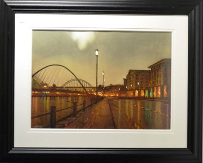 Lot 2061 - Janet Kenyon (b.1959) The Quayside, Newcastle Signed, watercolour, 50cm by 72cm