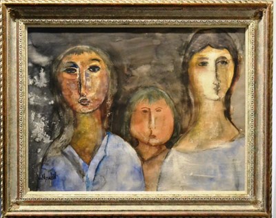 Lot 2085 - Albert du Mesnildot (1922-1990) French 'Trois Femmes' Signed, dated 1976 verso, watercolour,...