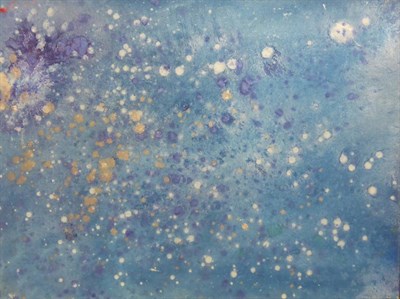 Lot 2107 - Kitty North (b.1963) 'Blue and Silver Spot' Mixed media on canvas, bears artist's label verso, 92cm