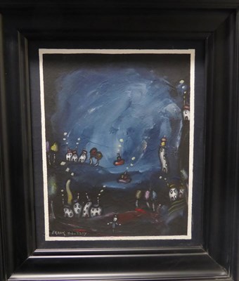 Lot 2114 - Frank Bentley (1941-2006) Coastal scene with boats before a lighthouse - from the Calderdale Series