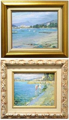 Lot 2134 - Vicente Aguilar Villalonga (b.1937) Spanish 'Puerto de Pollensa, Majorca' Signed, inscribed...