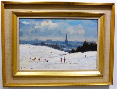 Lot 2136 - Roy Petley (b.1951) 'Winter from Mousehold' Signed and dated (19)80, inscribed verso, oil on board