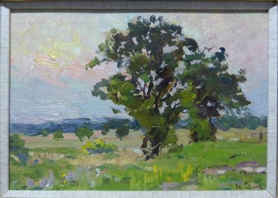 Lot 2138 - # Ivan Selishchev (b.1928) Ukrainian 'The Oak Tree' Signed, inscribed and dated 1962 verso, oil...