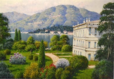 Lot 2158 - Antonio Sannino  (b.1959) Italian 'Vittoria Sul Lago Como' Signed, inscribed verso, oil on...