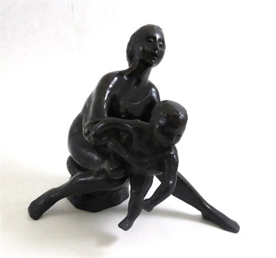 Lot 2179 - Vivien Mary Ap Rhys Pryce (b.1937) Mother and child Bronze, 18cm high