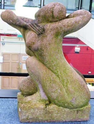 Lot 2182 - Helen Sinclair (Contemporary) Crouching nude Numbered XXIII, concrete, 66cm high