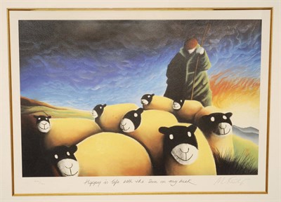 Lot 659 - Mackenzie Thorpe (b.1956)  "Happy as Life with the Sun on my Back" Signed artist's proof,...