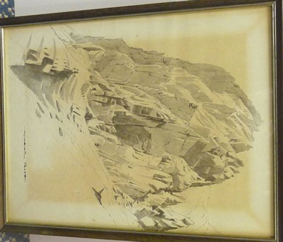 Lot 678 - William Heaton Cooper RI (1903-1995) "Tophet Bastion, Great Gable 1936" Signed, inscribed on a...