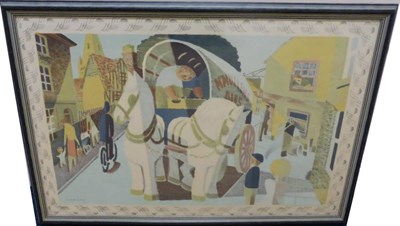 Lot 1013 - After Tom Gentleman (1882-1966) 'The Grey Horses' Lithograph, printed in England at the Baynard...