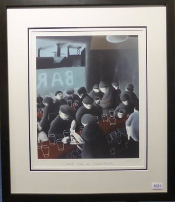 Lot 1031 - After Mackenzie Thorpe (b.1956) 'Lunchtime in South Bank' Signed in pencil, inscribed and...