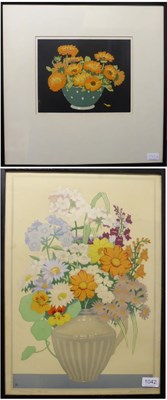 Lot 1042 - * John Hall Thorpe (1874 - 1947) Australian 'A Summer Bunch' 'Marigolds' Signed in pencil and...