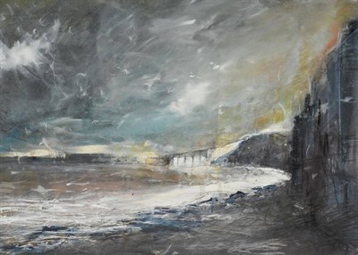 Lot 1048 - David Baumforth (b.1942) 'The Spa Ladder, Whitby, Dawn' Signed, inscribed and dated early July...