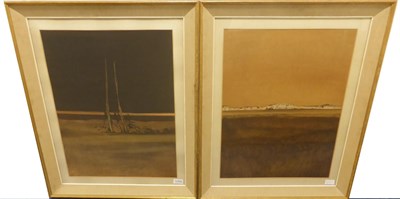 Lot 1059 - John Ridgewell (1937-2004) 'Breeze' 'Two Forms' Each initialled and dated (19)63, oil on paper,...