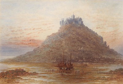 Lot 689 - Frederick E.J. Goff (1855-1931) "St Michael's Mount" Signed, inscribed, pencil and watercolour,...