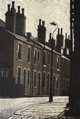 Lot 1101 - Stuart Walton (b.1933) 'Great Northern Street, Morley' Signed and dated (19)73, oil on board,...