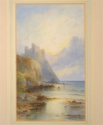 Lot 690 - Emil A. Krause (fl.1891-1914) "Tantallon Castle" Signed and inscribed lower left, watercolour, 53cm